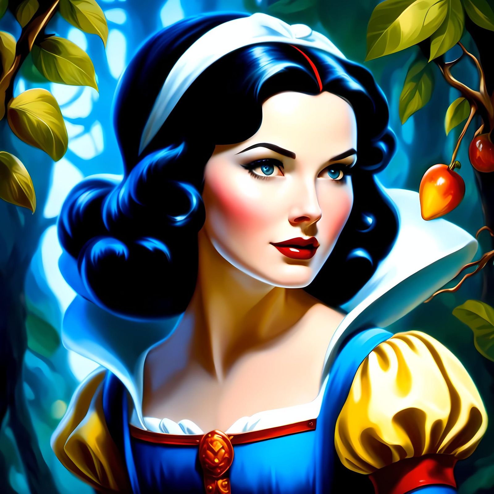 Enchanting Snow White Portrait in Noir Style