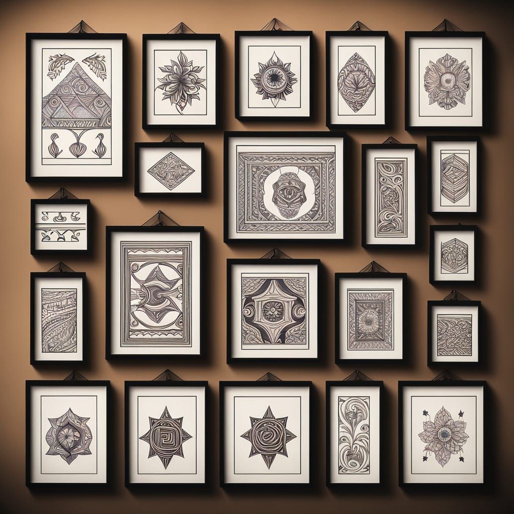 Tribal Tattoo Patterns in Frames