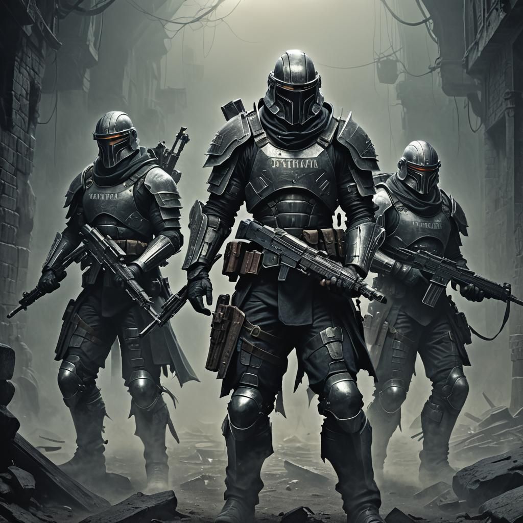 Futuristic Assassins in Dark Fantasy Illustration