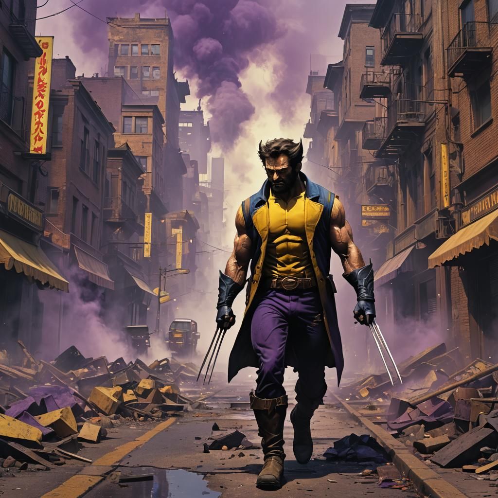 Wolverine Walks to a Smoke-Filled City