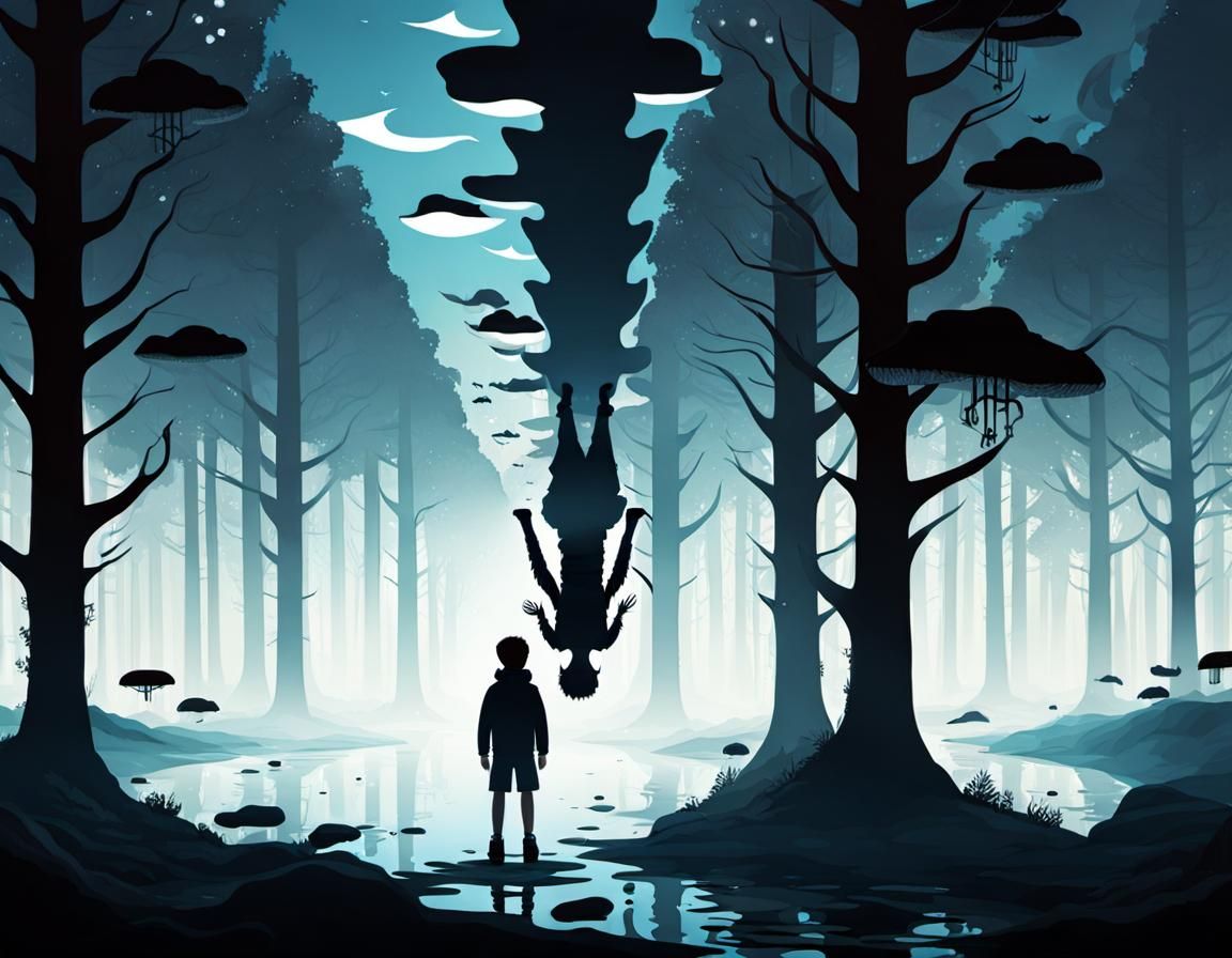 Upside Down Abstract AI Interpretation