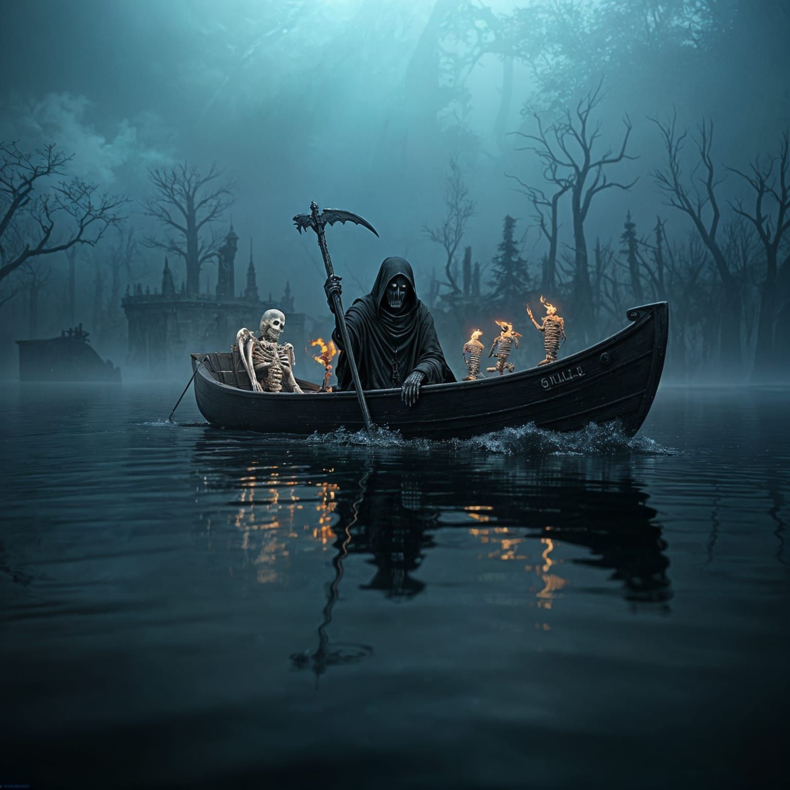 Grim Reaper's Gothic Journey to the Underworld