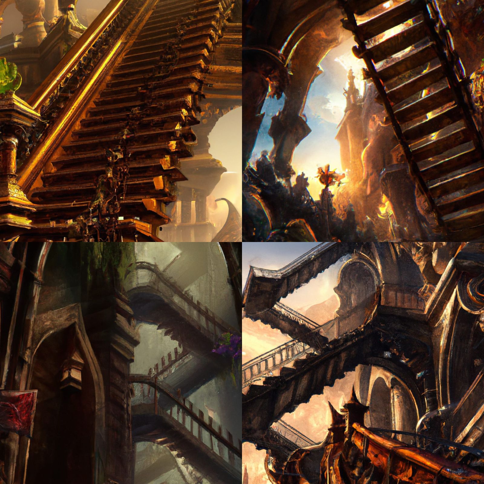 Ethereal Stairway: Dark Fantasy Concept Art