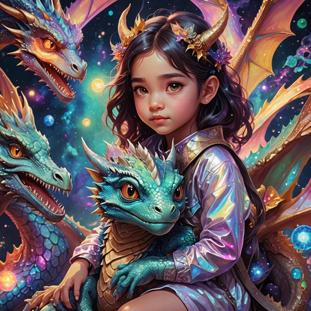 Astral Dragon on Shoulder Illustration