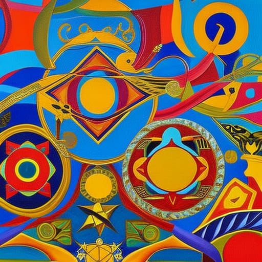 Occult Symbols in Abstract Expressionist Style