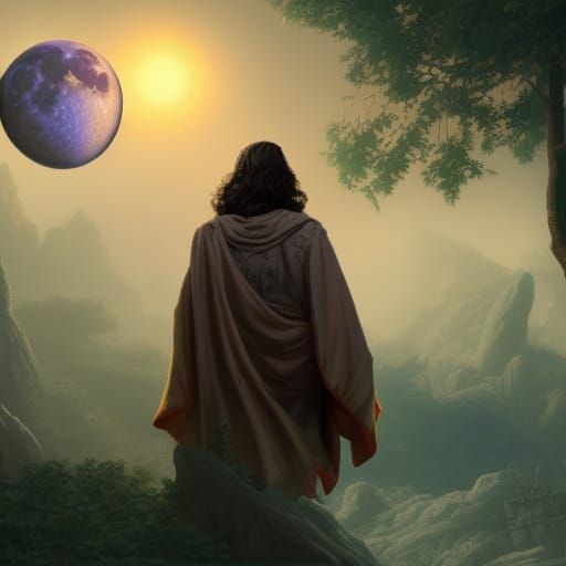 Surreal Forrest Jesus Bank Love Moon Pilot