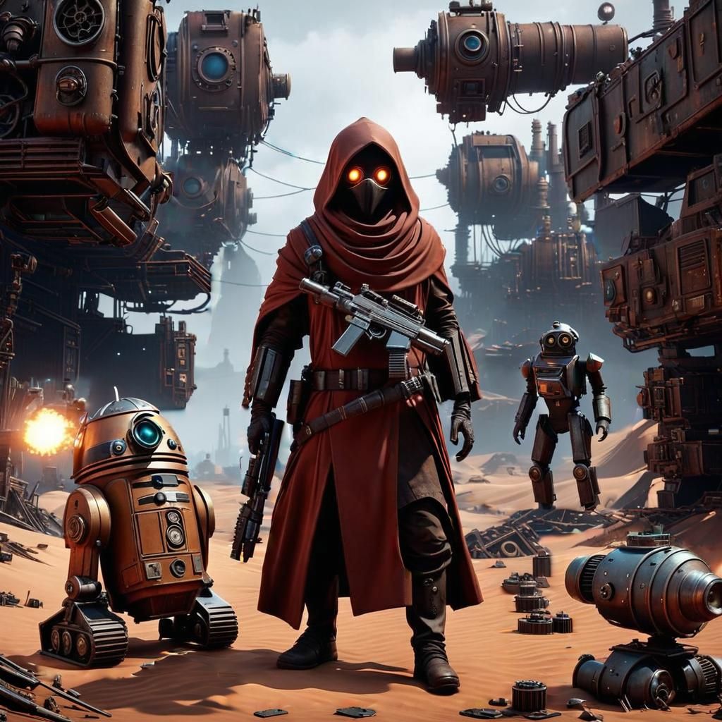 Jawa Scavenger in Post-Apocalyptic Sci-Fi World