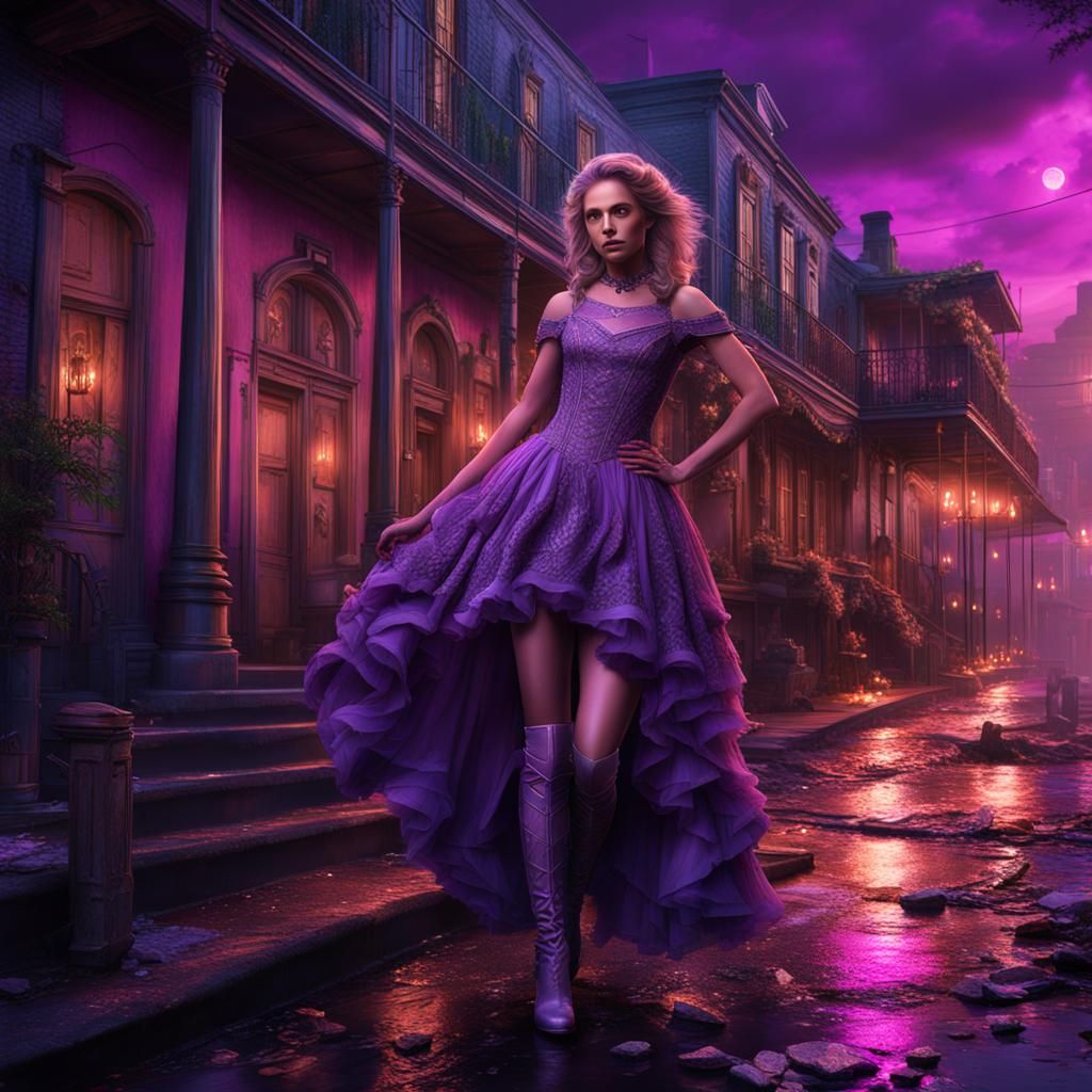 Hope Mikaelson in Purple Dress, Fantasy Concept Art