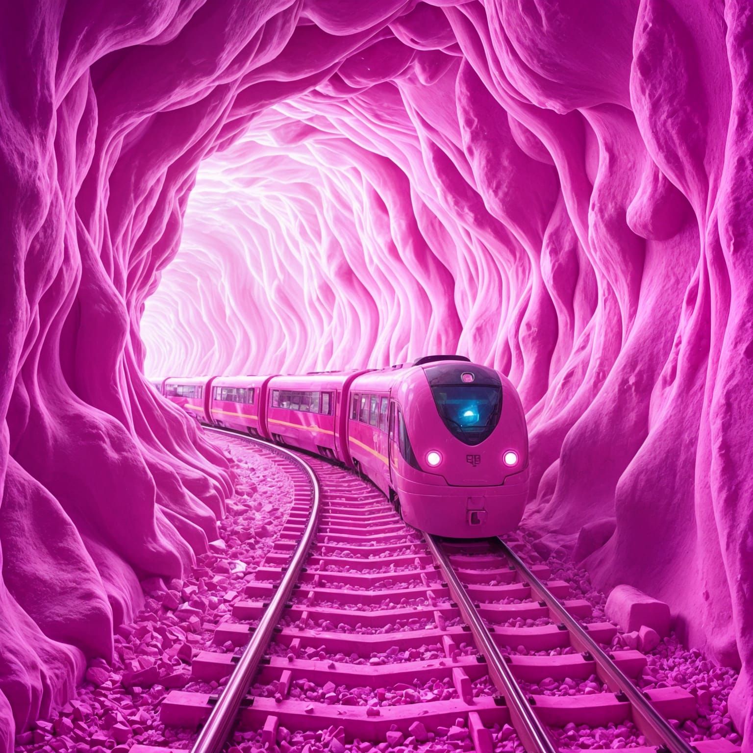 Sleek Magenta Train Races Through Sugar Comet Core