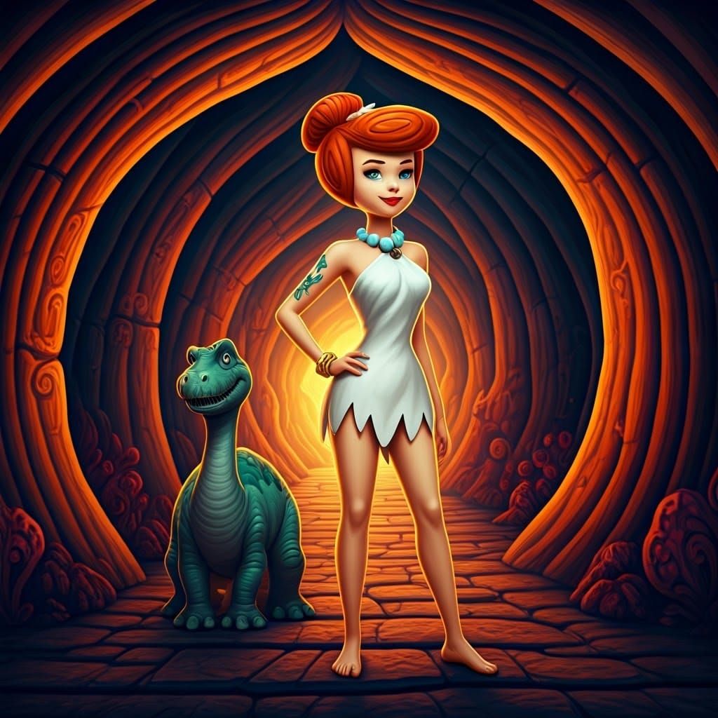 Goth Wilma Flintstone in Wonderland-Inspired Fantasy World