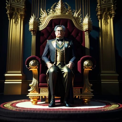 Lord Crump in Ornate Throne Room: 3D Rendering