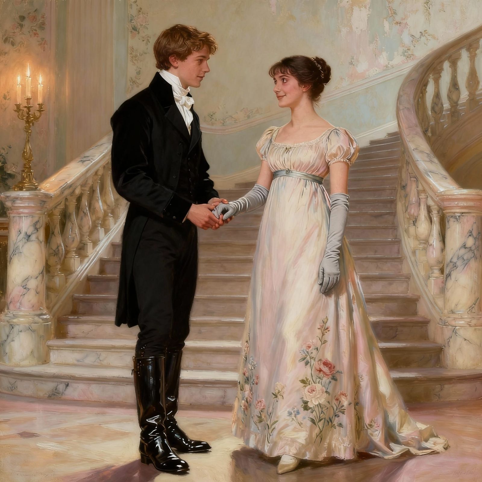 Regency Era Couple in 1815 Costume