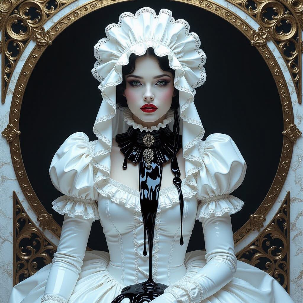 Victorian Famine Deity in Art Nouveau Style