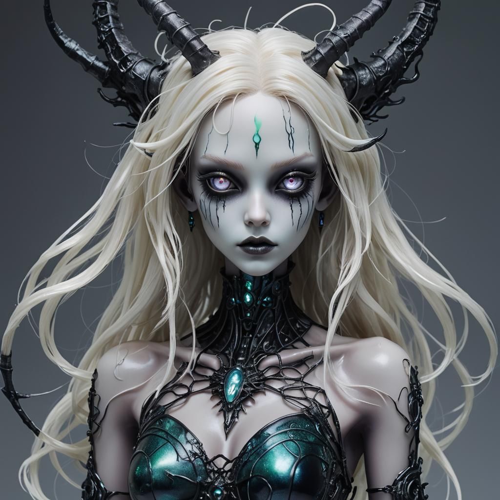 Eldritch Porcelain Woman in a Mystical Realm