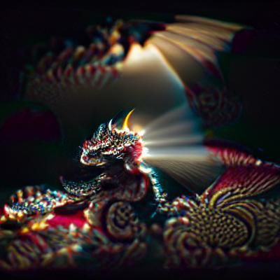 Dragon Silhouetted Against the Night Sky