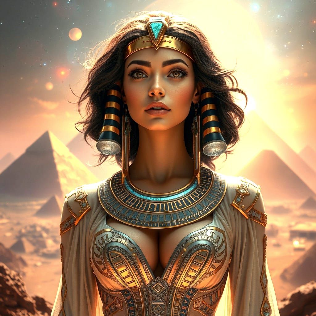 Futuristic Egyptian Woman in Detailed Matte Painting