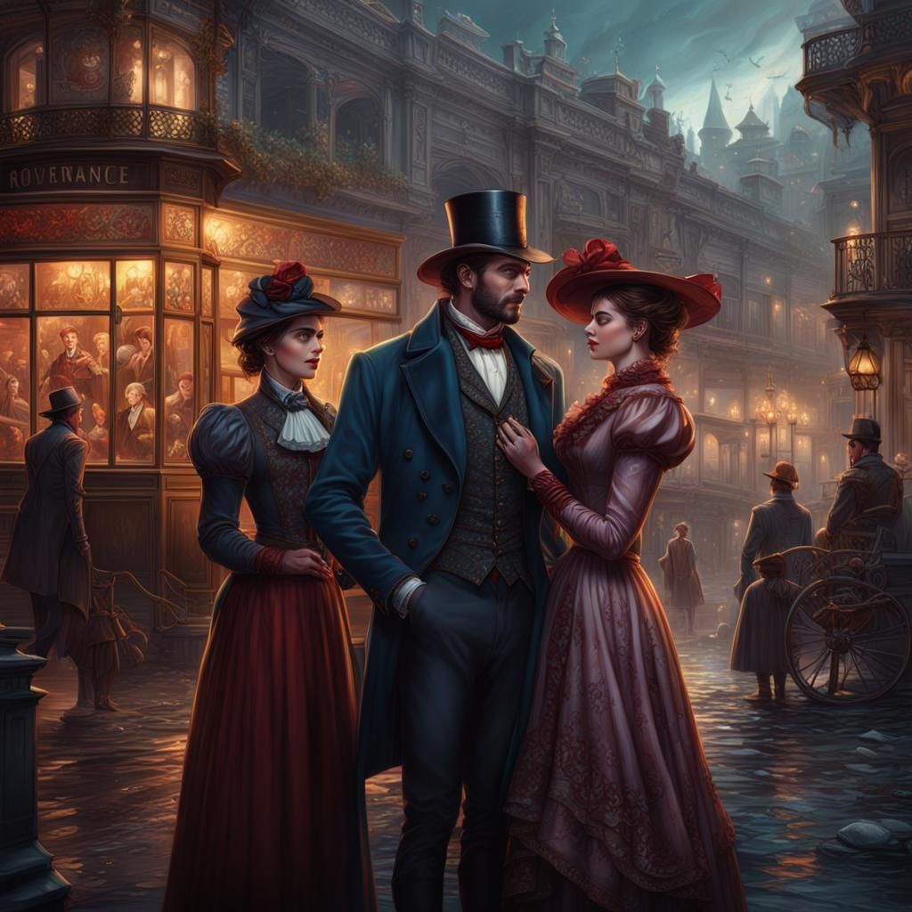 Victorian Romance: Love Triangle Book Cover Art