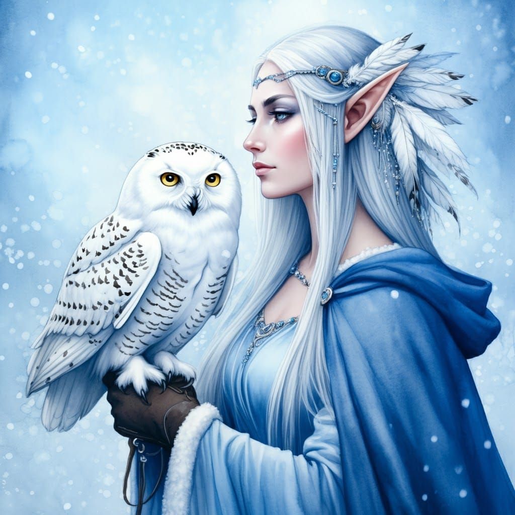 Ice Elf and Snowy Owl