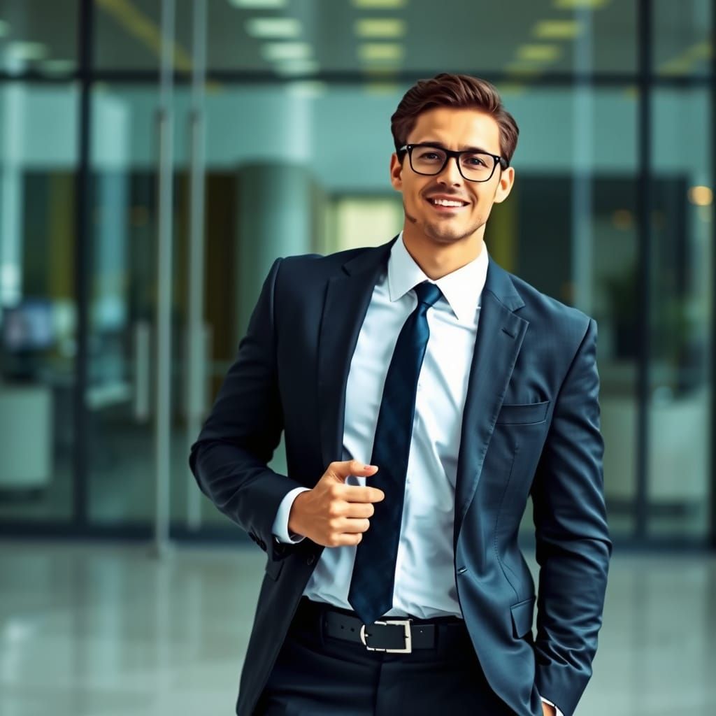 Office Worker in Sleek Business Attire