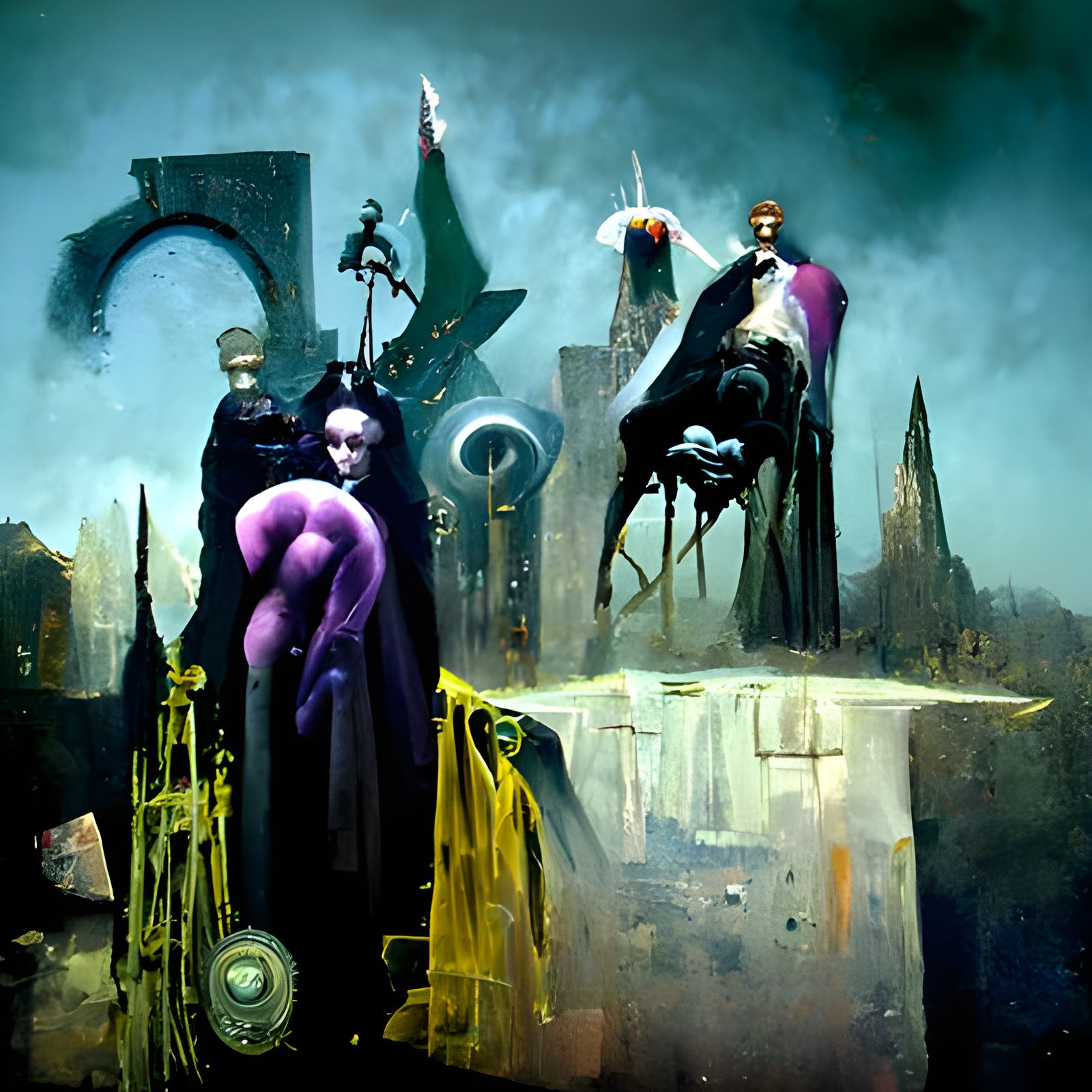 Eldritch Gothic Moonscape in Contrasting Colors