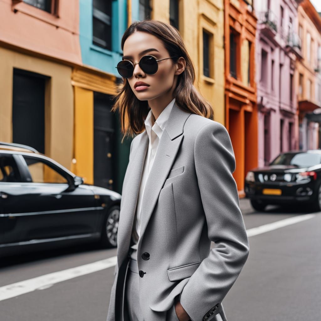 Chic Urban Fashion Photography with Vibrant Accessories