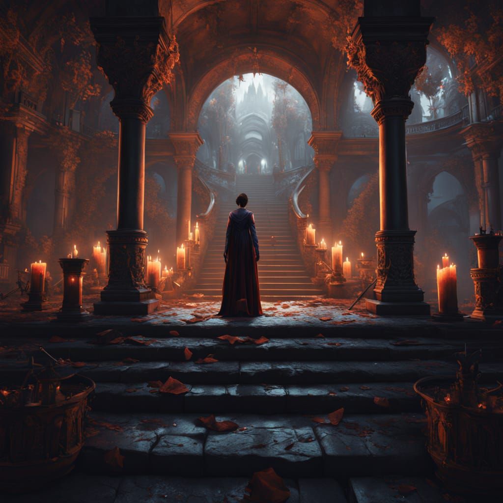 Black Vampire Ritual in Ancient Castle Chamber