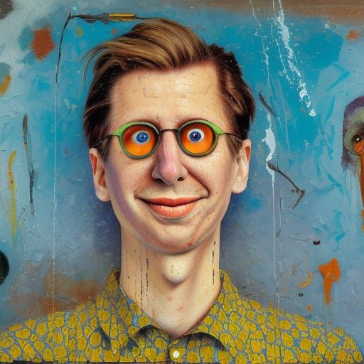 Disturbing Smile in Expressionistic Impasto Style