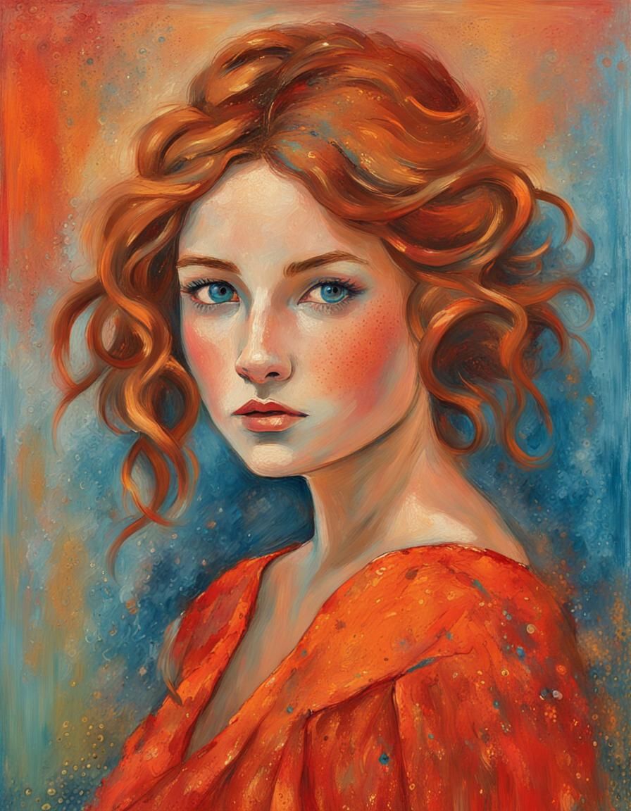 Portrait of Freckled Woman in Alla Prima Style