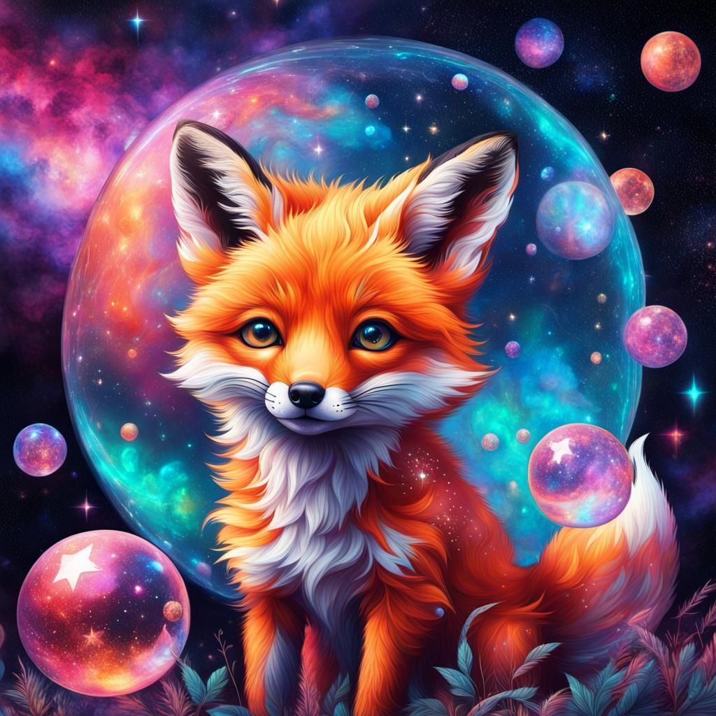 Fox Pup Among Stars: A Cosmic Holographic Illustration