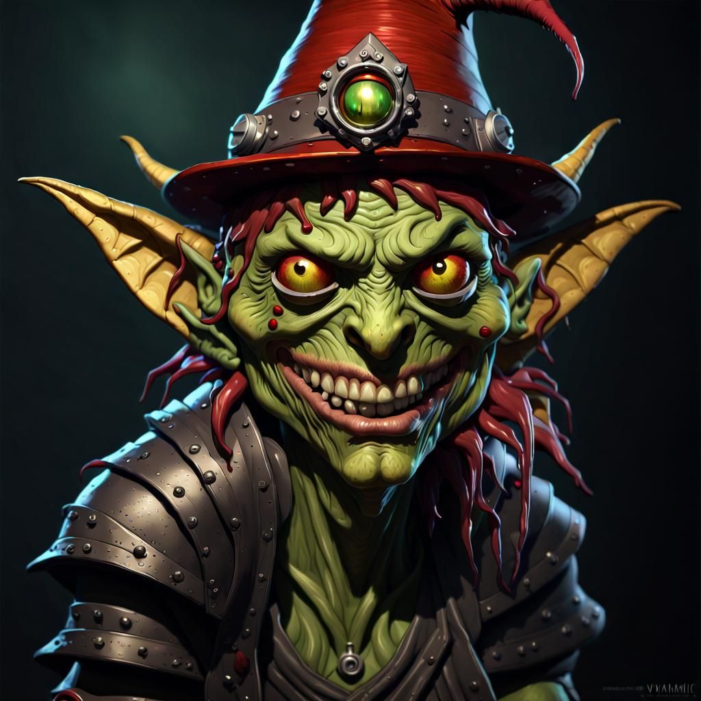 Evil Goblin Smile in Dark Fantasy Style