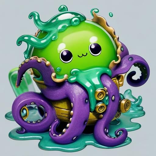 Pocket Octopus with Tentacles and Curious Expression