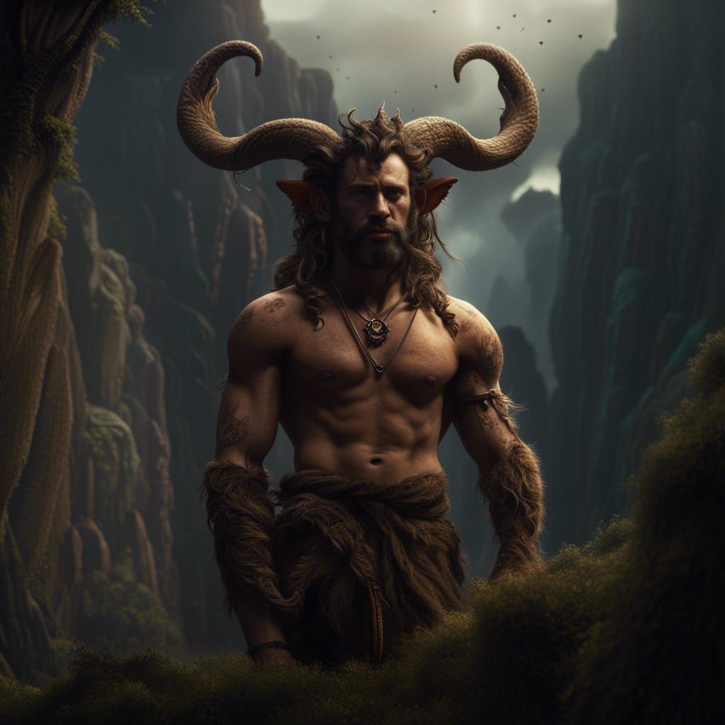 Handsome Satyr in Epic Digital Matte Painting