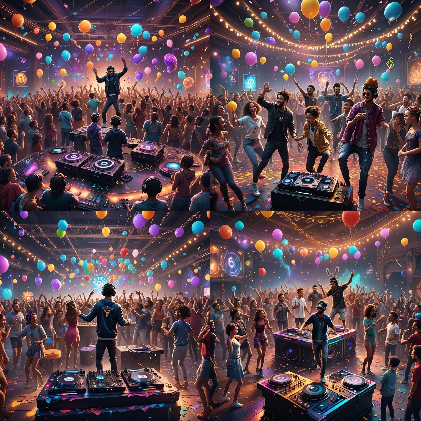 Birthday DJ Party: Detailed Fantasy Art