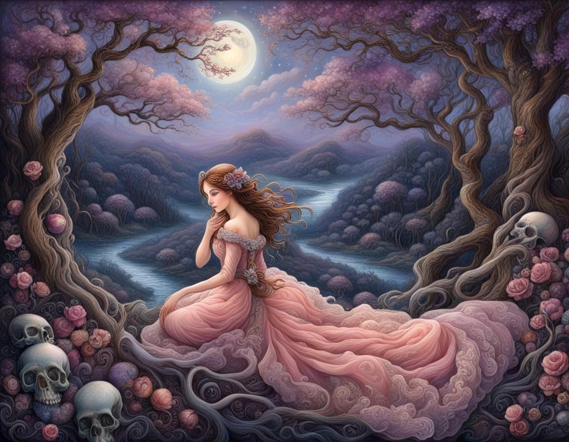 Ethereal Twilight Dreamscape in Visionary Art Style