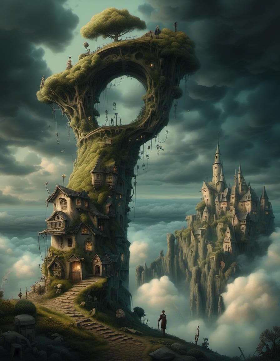 Jack and the Beanstalk: Surreal Cloud Village