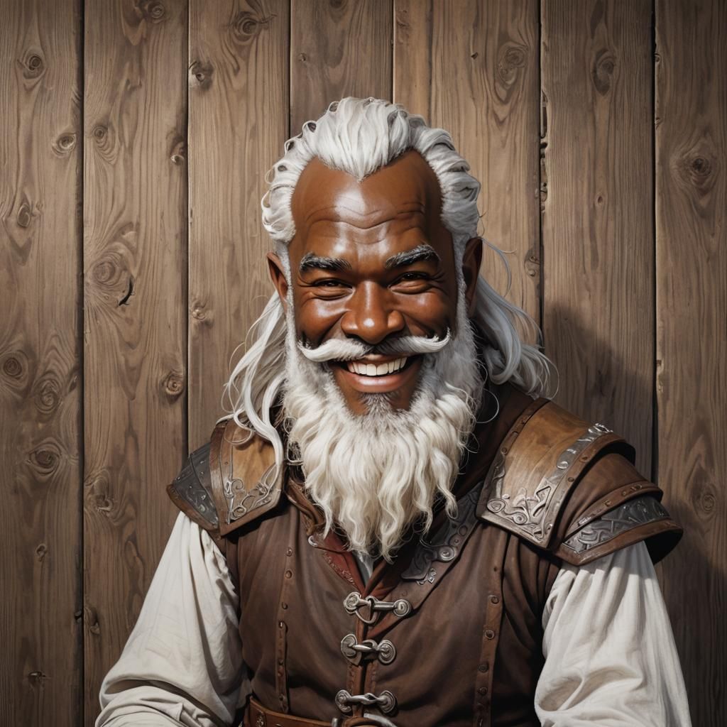 Hyper-Realistic Dwarf Portrait with White Beard