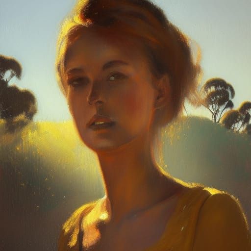 Australian Woman Portrait in Colonial Fashion