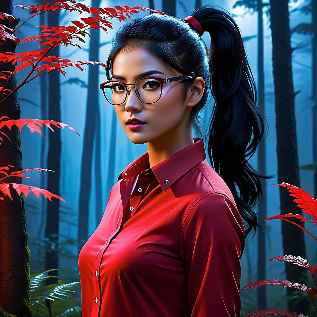 Titaness Kitana in Eerie Forest, Unreal Engine Art