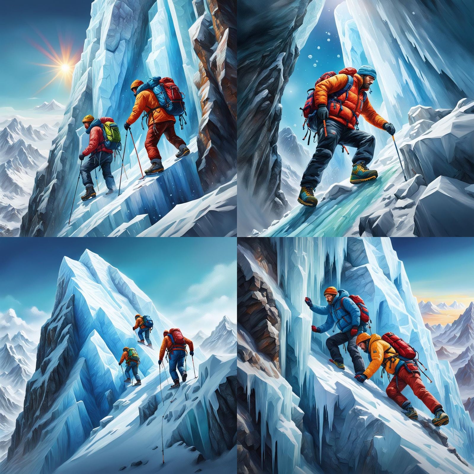 Everest Alpinists Discover Frozen Climbers, Hyperrealistic A...