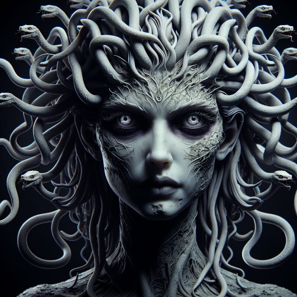 Hyper-Realistic Medusa Illustration in 8K