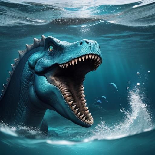 Terrifying Prehistoric Sea Monster Eye Under the Ocean