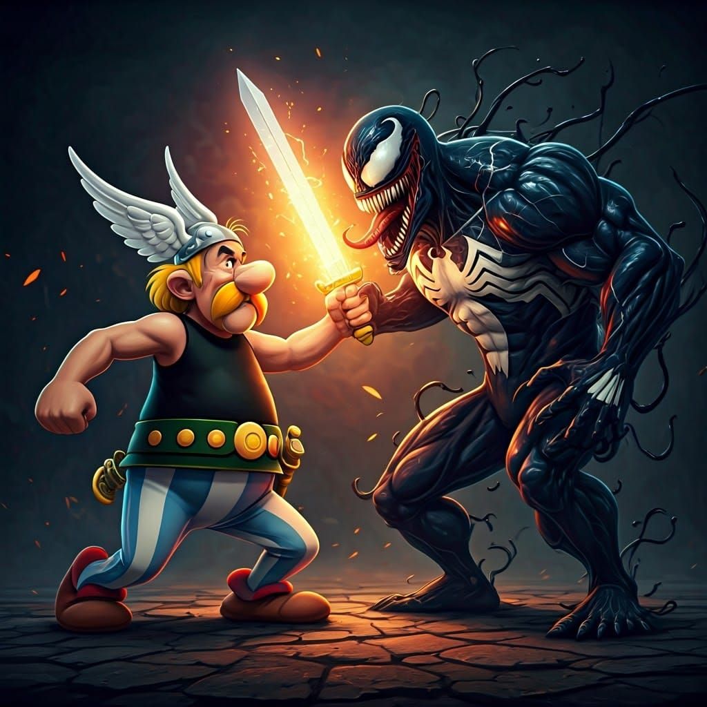 Asterix Battles Venom: Matte Painting in 8K