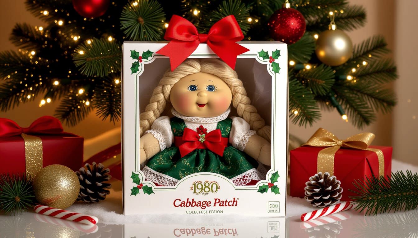 1980 Christmas Cabbage Patch Doll in Festive Box