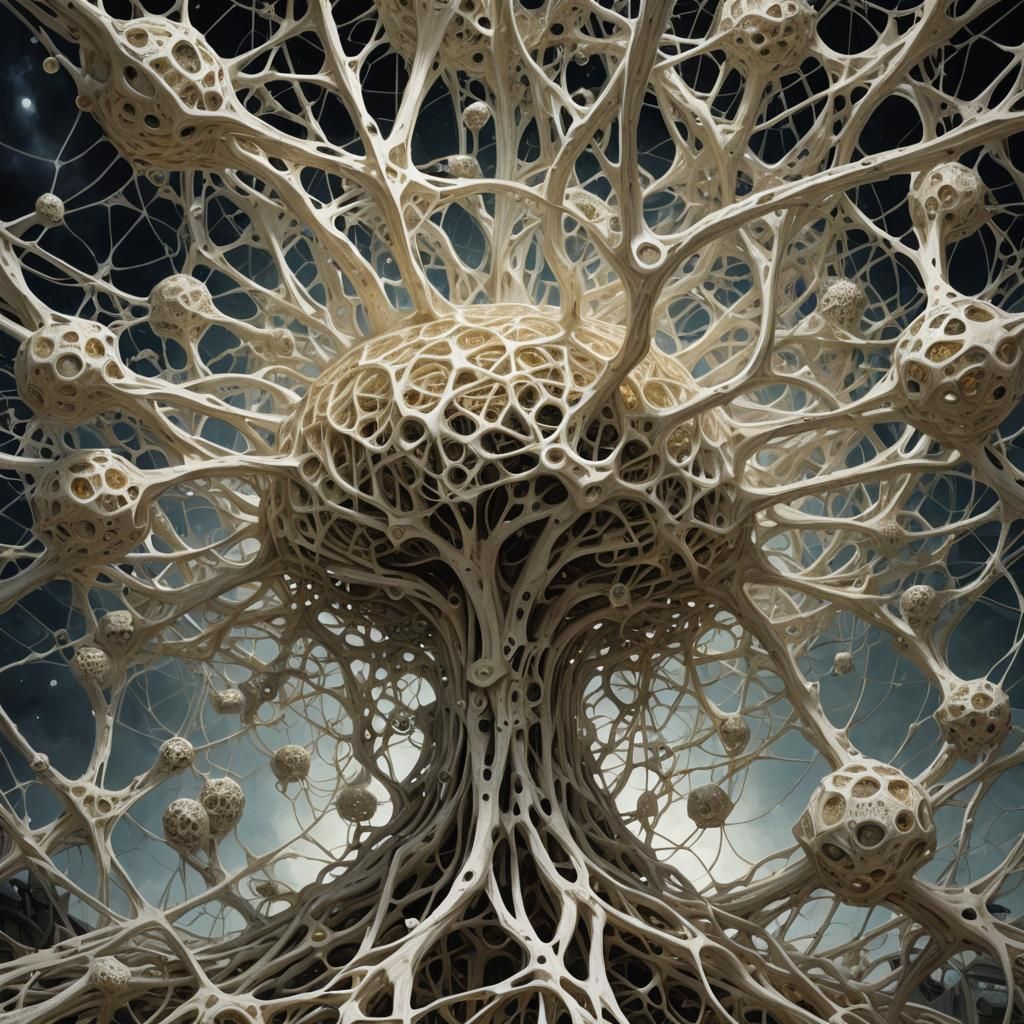 Surreal Macabre Network of Nerves and Diamonds