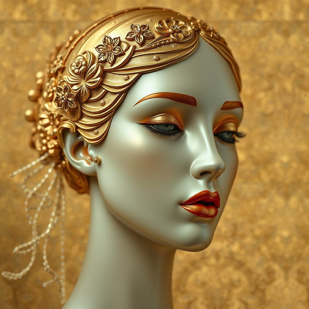 Golden European Beauty in Byzantine Style