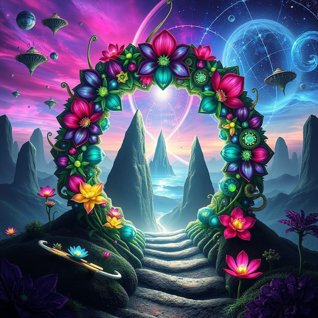 Surrealistic Gateway to Another Dimension in Cosmic Colors