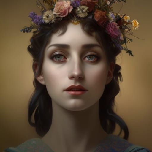 Satyr and Nymphs Dancing in Meadow, Hyperdetailed Art