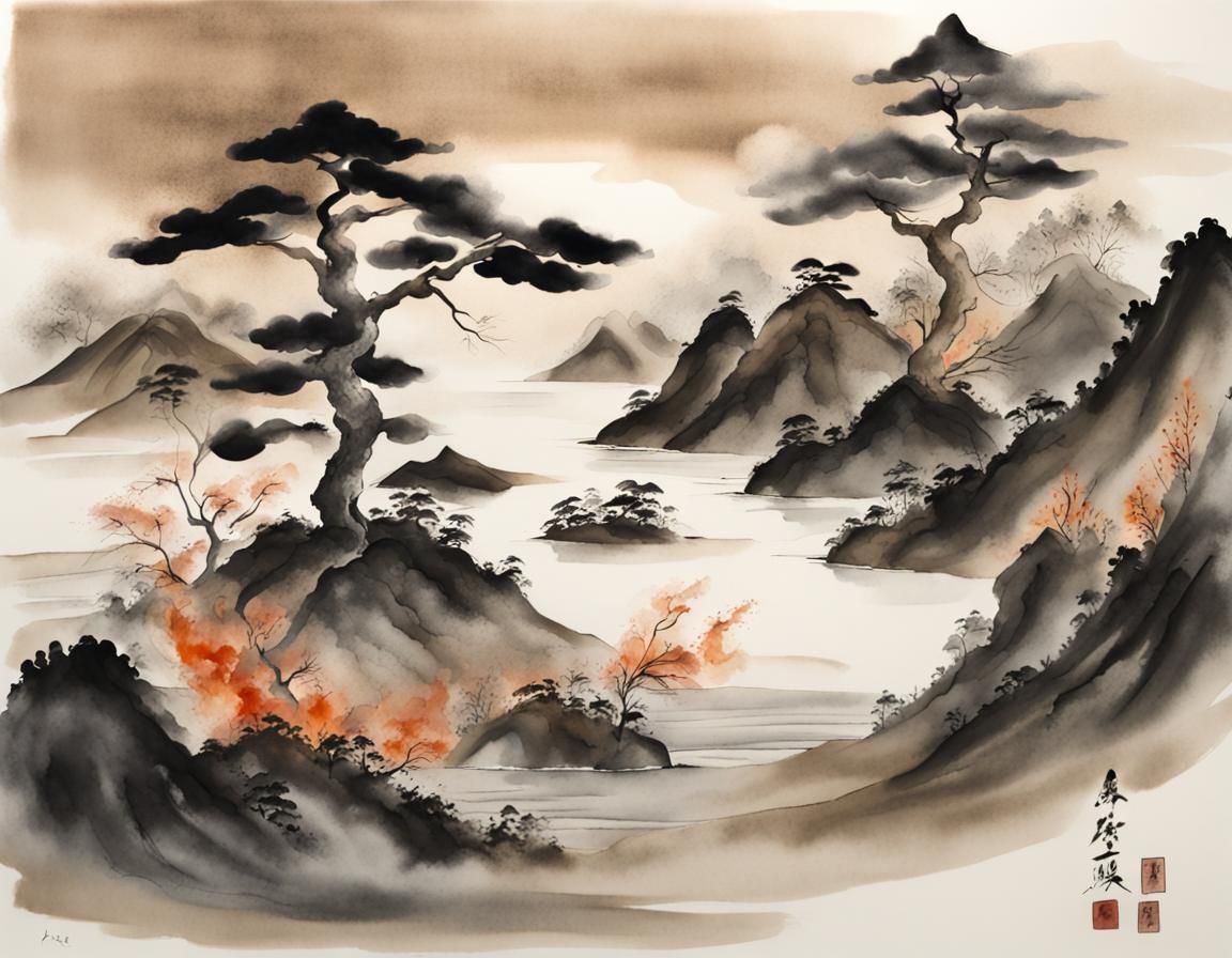 Sumi-e Alchemy: Five Elements in Japanese Ink