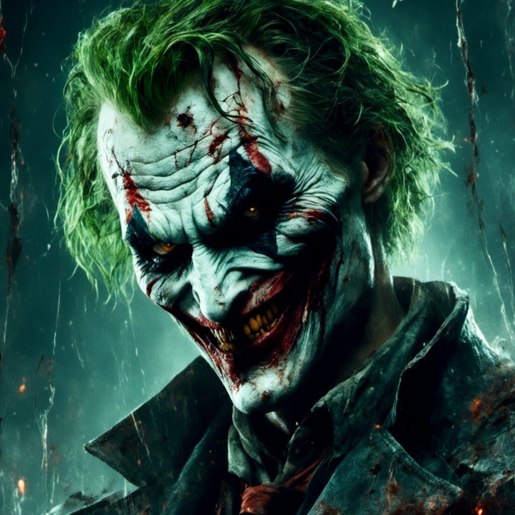 The Joker in Macabre Anime Manga Style