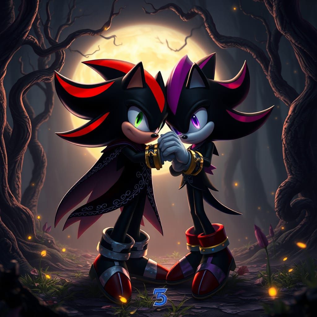 Shadow the Hedgehog Dances in Moonlit Forest